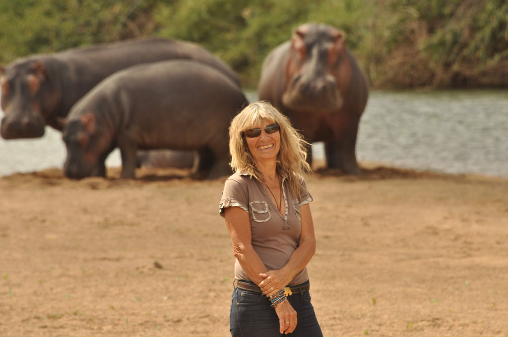 Karen Paolillo and the hippos Sept 2017